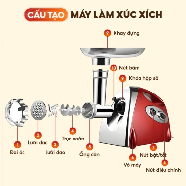 Máy Xay Thịt Venko VK-MG2.800 Công Nghiệp Tặng Bộ Nhồi Thịt + Khăn Lau Bếp Giá 945.000₫ 8 Máy Xay Thịt Venko VK-MG2.800 Công Nghiệp Tặng Bộ Nhồi Thịt + Khăn Lau Bếp Giá 945.000₫ 8