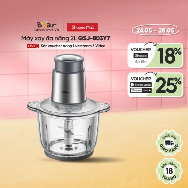 Máy xay thực phẩm 2L Bear QSJ-B03Y7 - Chính hãng, bảo hành 18 tháng, 649.000₫