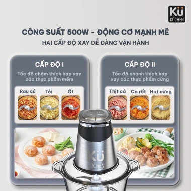 Máy xay thực phẩm đa năng KUCHEN DKFC1.212 500W 2.100ml - Giá ưu đãi 1.260.000₫, bảo hành 2 năm 2