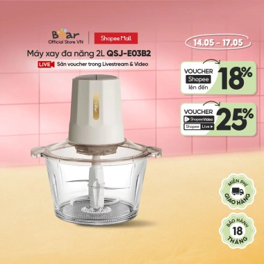 Máy Xay Thực Phẩm và Thịt 2L Bear QSJ-E03B2 - Hàng Chính Hãng, Giá chỉ 459.000₫