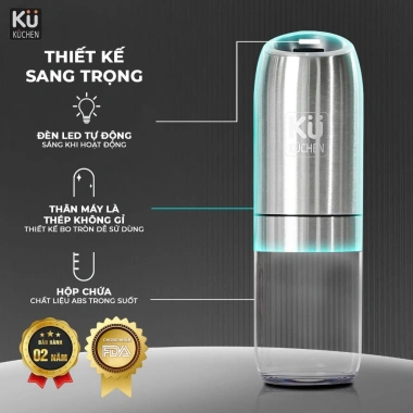 Máy xay tiêu muối tự động đa chế độ xay thô mịn, bảo hành 2 năm KU KYMQ-63B 472.500₫ 5