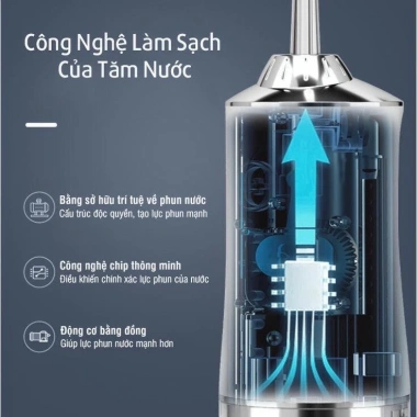 Máy xịt răng điện không dây 4 đầu phun chuyên dụng làm sạch sâu răng tại nhà 121.000₫