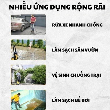 Máy Xịt Rửa HUTER 1.350W 360L/h 70-100Bar – Rửa Xe, Sân Vườn, Tường Nhà, BH 12 Tháng 5