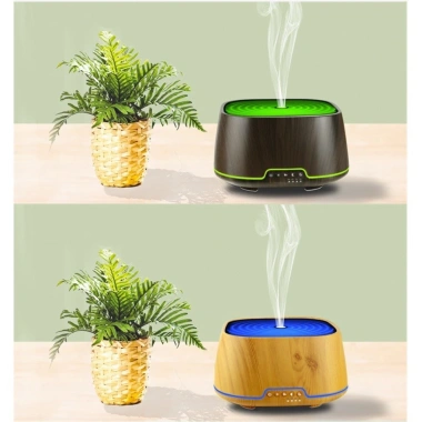 Máy xông tinh dầu 650ml trụ gỗ vuông, đèn LED, tạo hương thơm, tạo ẩm, giảm 22% 6