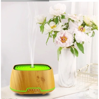 Máy xông tinh dầu 650ml trụ gỗ vuông, đèn LED, tạo hương thơm, tạo ẩm, giảm 22% 7