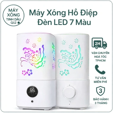 Máy xông tinh dầu Hồ Điệp - Đèn LED 7 màu, phun sương tạo ẩm, giá ưu đãi 399.000đ