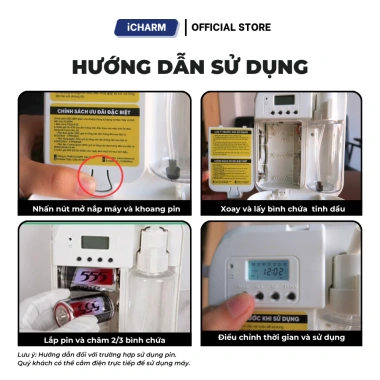 Máy xông tinh dầu iCHARM – Phun thơm phòng ngủ, spa, khách sạn, khử mùi hôi, chỉ 1.979.000đ 5