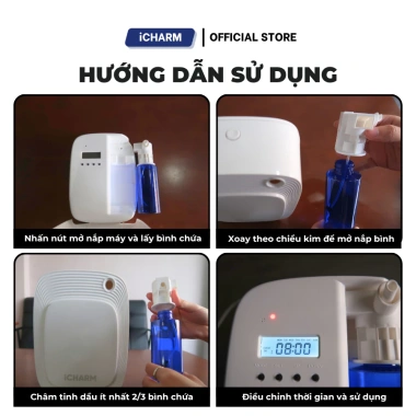 Máy xông tinh dầu iCHARM – Phun thơm phòng ngủ, spa, khách sạn, khử mùi hôi, chỉ 1.979.000đ 6