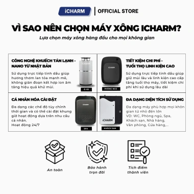 Máy xông tinh dầu iCHARM – Phun thơm phòng ngủ, spa, khách sạn, khử mùi hôi, chỉ 1.979.000đ 8