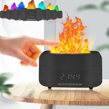 Máy Xông Tinh Dầu Ngọn Lửa, Loa Nhạc, Đồng Hồ, Khuếch Tán Tinh Dầu - Giá 319.000 giảm 16% 2