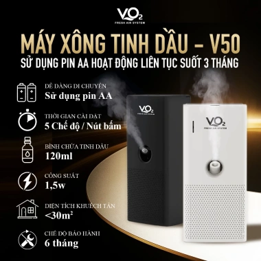 Máy Xông Tinh Dầu VO2 Aroma Diffuser V50 Tự Động Dùng Pin - Giảm Giá Đến 22%