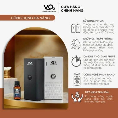 Máy Xông Tinh Dầu VO2 Aroma Diffuser V50 Tự Động Dùng Pin - Giảm Giá Đến 22%
