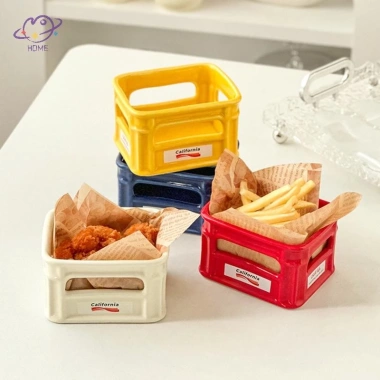 Maysuper 2.025 Bát ăn nhẹ gốm sáng tạo phòng khách, phù hợp cafe, trái cây, bắp rang, khoai tây chiên - ưu đãi 175k VN