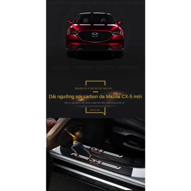 Mazda CX5 2.017-2.026 Dây ngưỡng cửa da sợi carbon và Bàn đạp chào mừng carbon ba chiều - 256.666 VND 4
