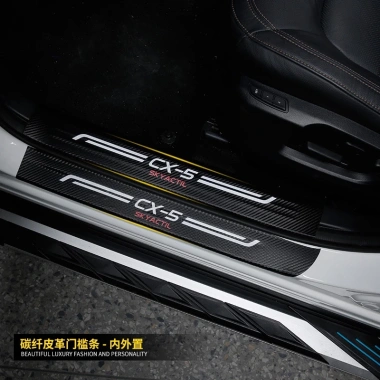 Mazda CX5 2.017-2.026 Dây ngưỡng cửa da sợi carbon và Bàn đạp chào mừng carbon ba chiều - 256.666 VND 10