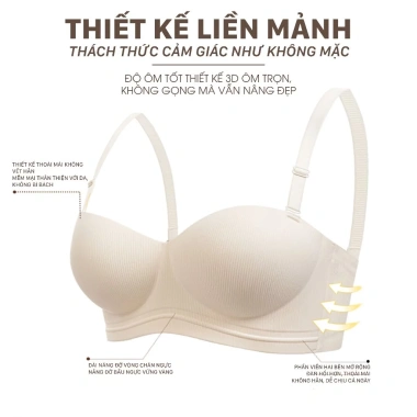 MBGB Bra Áo Lót Su Đúc Không Gọng Nâng Ngực, Tạo Khe 3 Kiểu Mặc, Áo Ngực Nâng Quả Mút Dày - Giảm giá 199.000đ