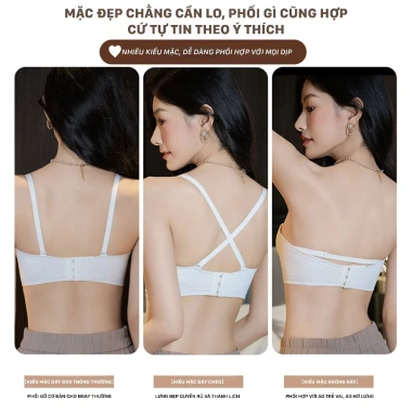 MBGB Bra Áo Lót Su Đúc Không Gọng Nâng Ngực, Tạo Khe 3 Kiểu Mặc, Áo Ngực Nâng Quả Mút Dày - Giảm giá 199.000đ