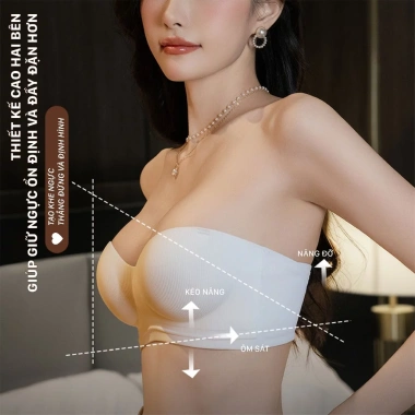 MBGB Bra Áo Lót Su Đúc Không Gọng Nâng Ngực, Tạo Khe 3 Kiểu Mặc, Áo Ngực Nâng Quả Mút Dày - Giảm giá 199.000đ