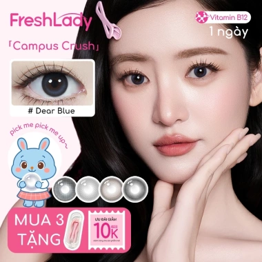 MCK1 Fresh Lady 2 chiếc kính áp tròng ngày 14.2-14.5mm Blue Gray 0-7 độ - Giá chỉ 65.000₫