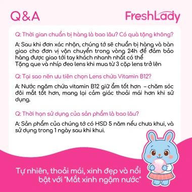 MCK1 Fresh Lady 2 chiếc kính áp tròng ngày 14.2-14.5mm Blue Gray 0-7 độ - Giá chỉ 65.000₫ 8