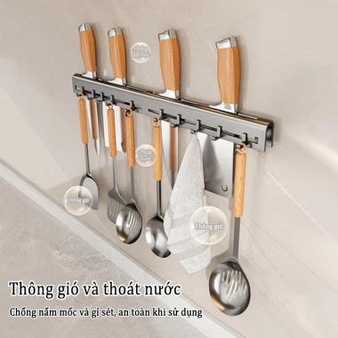 MEIDOO Giá đựng bếp nhôm chống thấm nước, chống gỉ, có móc treo - Giá 174.900₫ 4