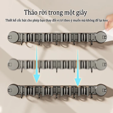 MEIDOO Thanh móc kẹp chổi đa năng – Treo cây lau nhà, dán tường, kẹp cốc hút, giảm 22% còn 176.000₫ 4 MEIDOO Thanh móc kẹp chổi đa năng – Treo cây lau nhà, dán tường, kẹp cốc hút, giảm 22% còn 176.000₫ 4