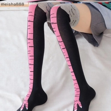 Meisha888 1 Cặp 3D Ngộ Nghĩnh Sáng Tạo Chân Gà Đầu Gối Tất Cao Cá Tính Quà Tặng