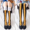 Meisha888 Tất Nữ Chân Gà Hoạt Hình Đầu Gối Dài Cotton 3D In Đùi Chất Cao Cấp