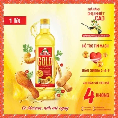 Meizan Gold Dầu Ăn Cao Cấp 1L 1 Thùng 12 chai Hàng Chính Hãng Giá ưu đãi 690.000₫ 3 Meizan Gold Dầu Ăn Cao Cấp 1L 1 Thùng 12 chai Hàng Chính Hãng Giá ưu đãi 690.000₫ 3