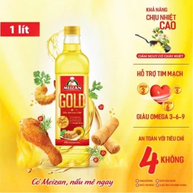 Meizan Gold Dầu Ăn Cao Cấp 1L 1 Thùng 12 chai Hàng Chính Hãng Giá ưu đãi 690.000₫