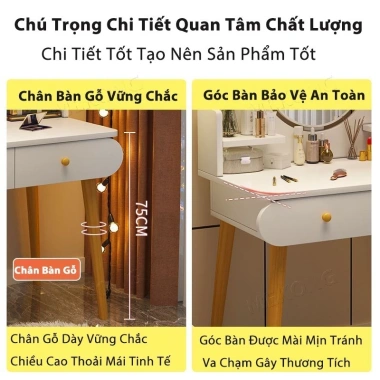 MEKONG Bàn trang điểm đa năng gương LED cảm ứng tùy chọn + ghế bướm thời trang