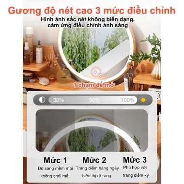 MEKONG Bàn trang điểm đa năng gương LED cảm ứng tùy chọn + ghế bướm thời trang