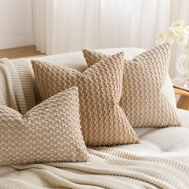 Mềm Corduroy Ném Gối Vải Sọc Đệm Sofa 70.736 VND Giảm Giá Phòng Khách - Giường