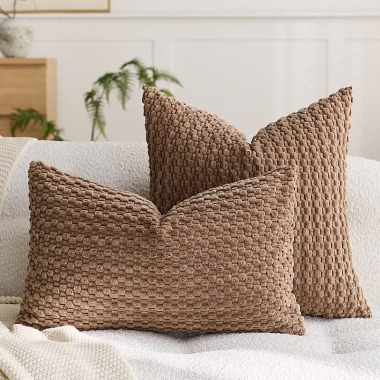 Mềm Corduroy Ném Gối Vải Sọc Đệm Sofa 70.736 VND Giảm Giá Phòng Khách - Giường