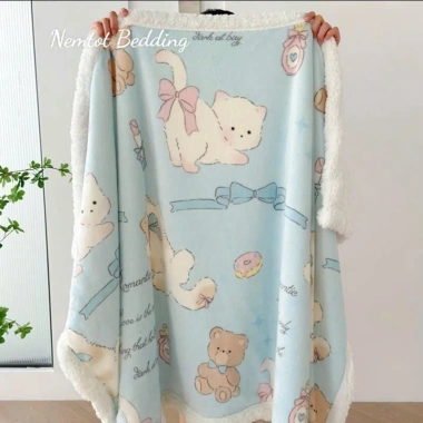 Mền Lông Cừu Nhỏ Gọn 1x1.5m Nhập Khẩu - Ấm Áp, Siêu Mềm, Dùng Cho Bé, Văn Phòng, Sofa & Du Lịch - Giảm Giá Sốc 198k 7