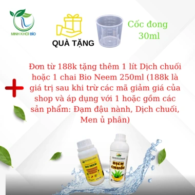 Men Ủ Phân EM ủ nhanh phân hữu cơ vi sinh cho cá, đậu nành, chuối, rác nhà bếp - Chai 1 L / Thùng 5 L