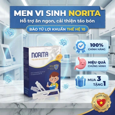 Men Vi Sinh NORITA Bổ Sung Bào Tử Lợi Khuẩn Cho Trẻ Biếng Ăn Táo Bón Tiêu Hóa Kém - 15 Ống 270.000 VND