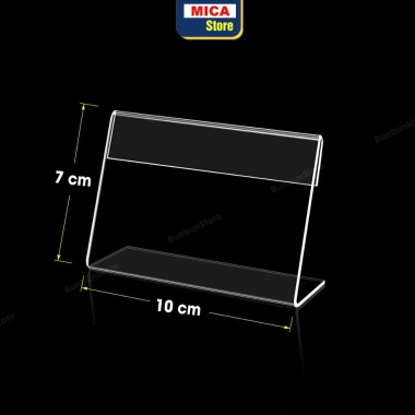 Menu Mica Chữ L Trong Suốt - Bảng Tên, Kệ Nhãn Giá Mini Đặt Bàn, Giá 3.800 dong