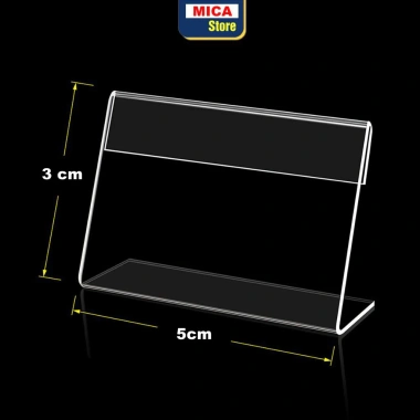Menu Mica Chữ L Trong Suốt - Bảng Tên, Kệ Nhãn Giá Mini Đặt Bàn, Giá 3.800 dong