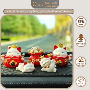 Mèo Thần Tài May Mắn - Trang Trí Taplo Ô Tô & Bàn Làm Việc, Giá 35.000₫