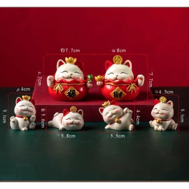 Mèo Thần Tài May Mắn - Trang Trí Taplo Ô Tô & Bàn Làm Việc, Giá 35.000₫