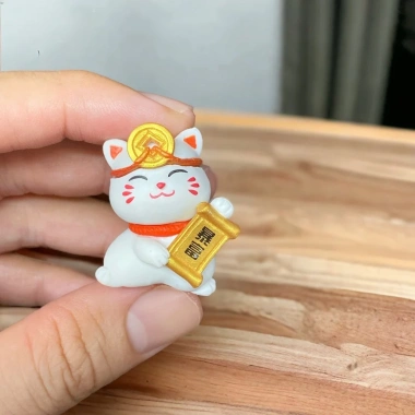 Mèo Thần Tài Mini May Mắn - Phong Thủy Bàn Làm Việc Văn Phòng, Tiểu Cảnh Giá 15.199 VND 4