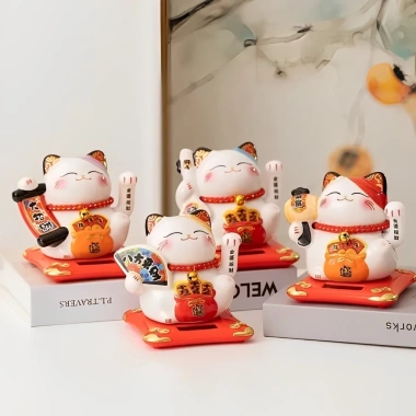 Mèo Thần Tài năng lượng mặt trời vẫy tay - May mắn trang trí phòng khách, bàn làm việc, 60.000đ