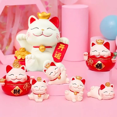 Mèo Thần Tài Trang Trí Ô Tô, Bàn Làm Việc - Chiêu Tài Đón May Mắn, Giá 31.000 VND