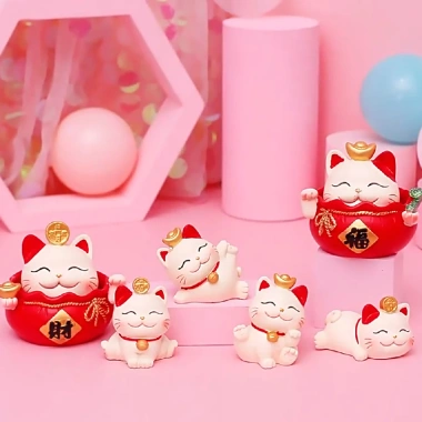 Mèo Thần Tài Trang Trí Ô Tô, Bàn Làm Việc - Chiêu Tài Đón May Mắn, Giá 31.000 VND