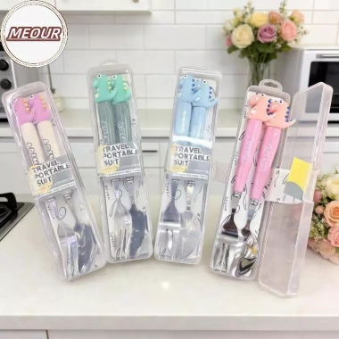 Meour 2 Chiếc Thìa Nĩa Inox Dễ Thương Trẻ Em - Bộ Đồ Ăn Cắm Trại, Hộp Bếp, Giá 74.250₫