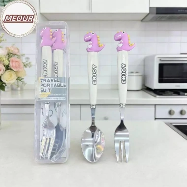 Meour 2 Chiếc Thìa Nĩa Inox Dễ Thương Trẻ Em - Bộ Đồ Ăn Cắm Trại, Hộp Bếp, Giá 74.250₫