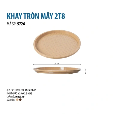 Mẹt nhựa, đĩa nhựa tròn giả mây tre 2 màu nâu vàng‑nâu đậm, đủ size, đựng gỏi, bún đậu - Giá 14.888₫