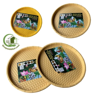 Mẹt nhựa giả mây đựng bún đậu - Khay tròn trắng, vàng, kem, nâu, xanh lá, giá 23.000₫ 9 Mẹt nhựa giả mây đựng bún đậu - Khay tròn trắng, vàng, kem, nâu, xanh lá, giá 23.000₫ 9