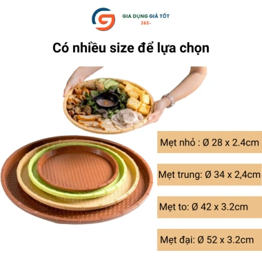 Mẹt nhựa giả mây Song Long - Đĩa mẹt tròn đa năng cho sushi, hải sản, trái cây, đồ nướng - Chỉ 19.000₫ 4 Mẹt nhựa giả mây Song Long - Đĩa mẹt tròn đa năng cho sushi, hải sản, trái cây, đồ nướng - Chỉ 19.000₫ 4